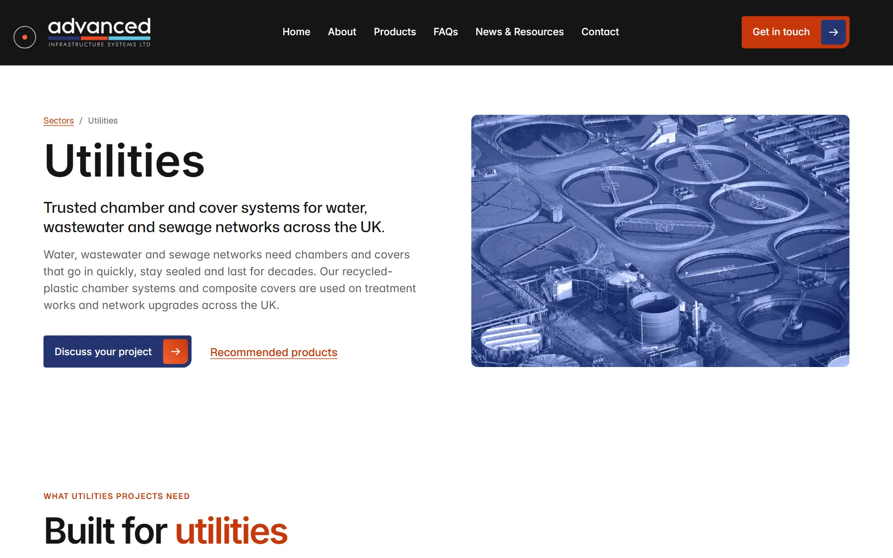 The Utilities sector page