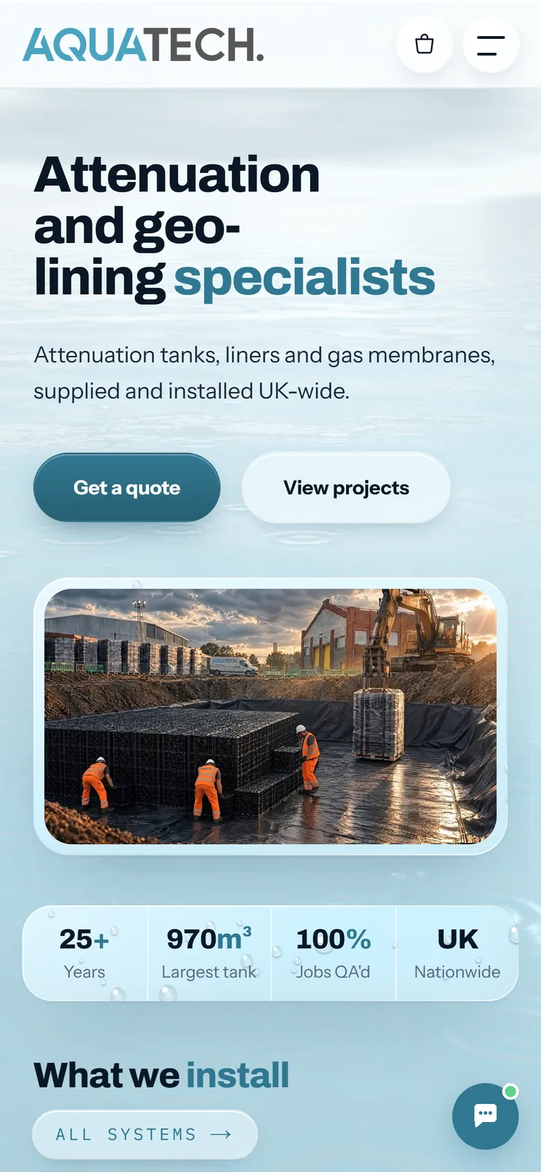 The homepage on a phone