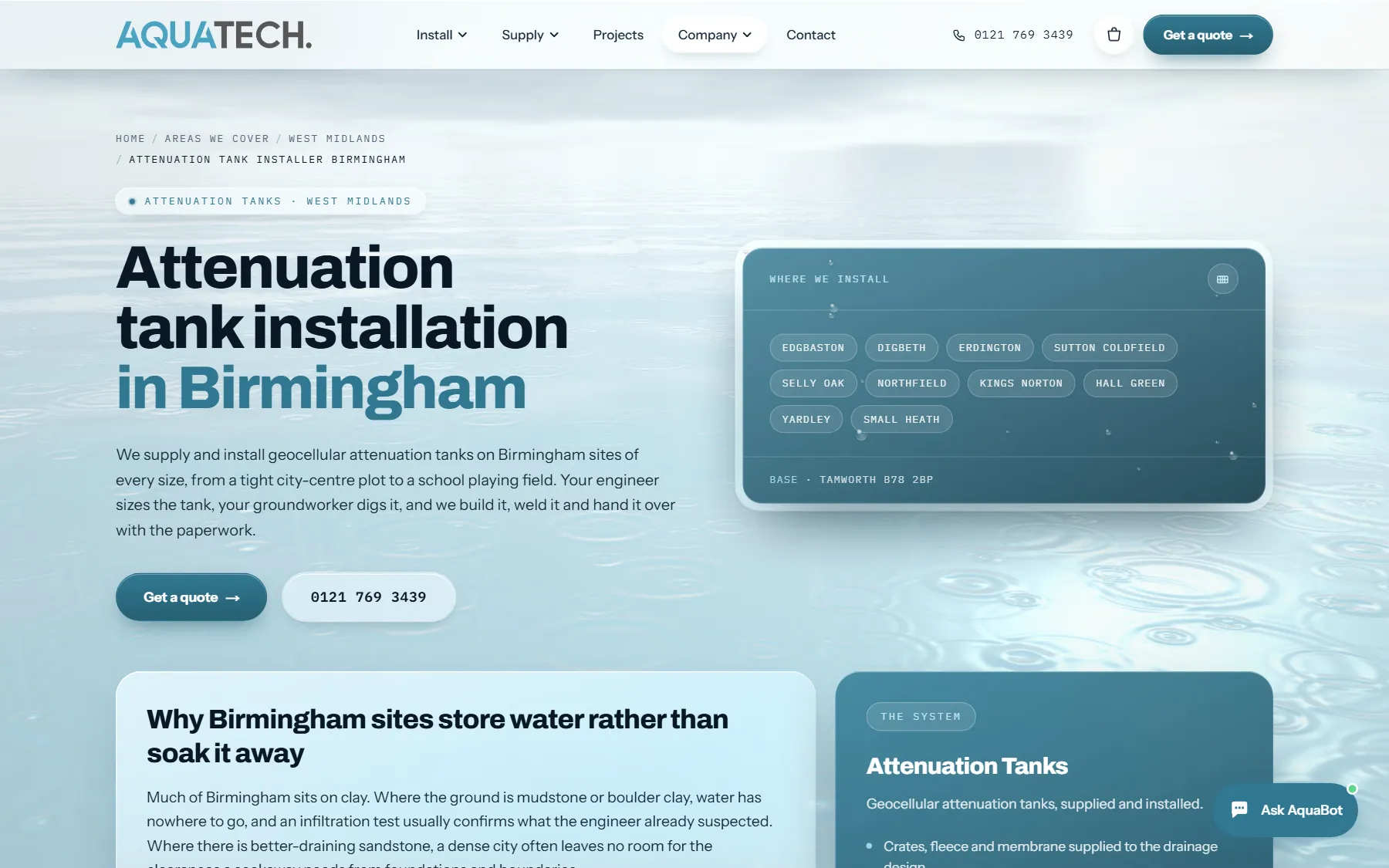 A local page: attenuation tank installation in Birmingham